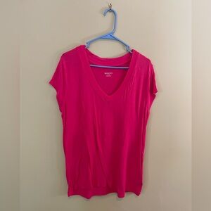 MERONA women’s v-neck casual shirt, fuscia pink, Sz XL, EUC